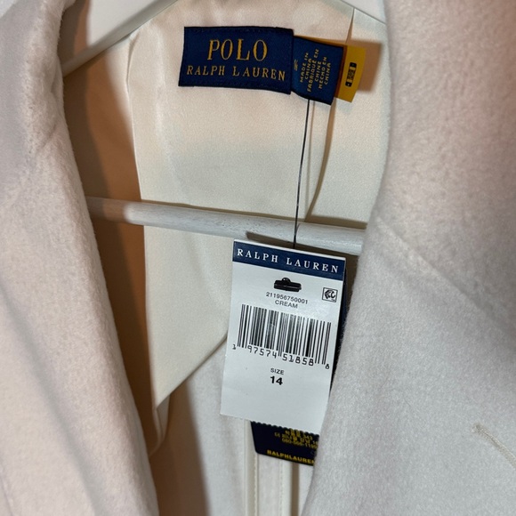 Polo Ralph Lauren Cream Monogram Crest Blazer Size 14 NWT Preppy Old Money - Picture 7 of 13